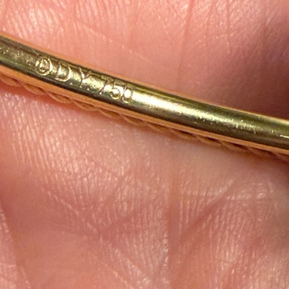 David Yurman Solid 18k Yellow Gold Cable Classics Pavé Diamond Bangle - Picture 4 of 4